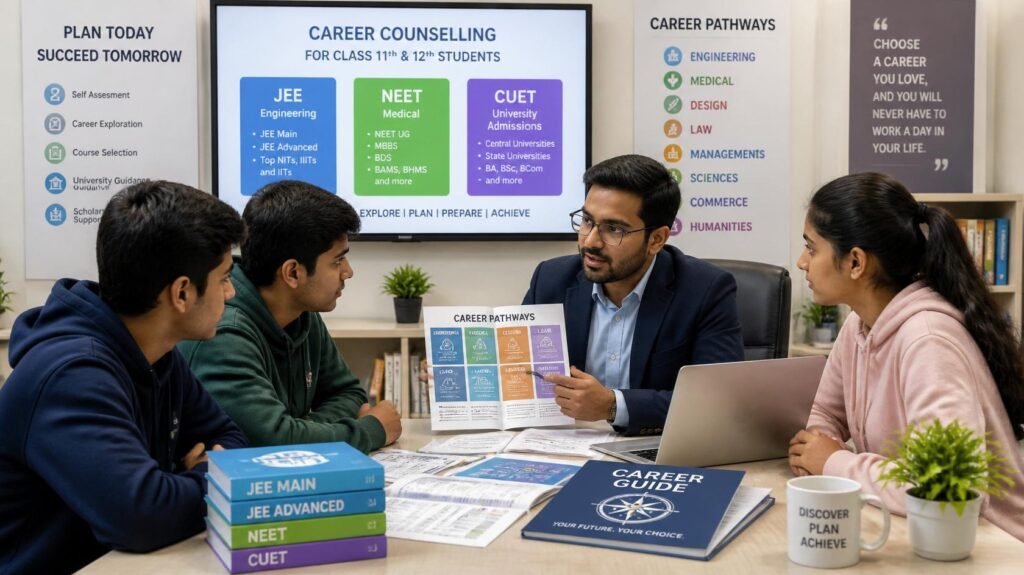 career counsellor guiding Class 11-12 students | Tera Parichay